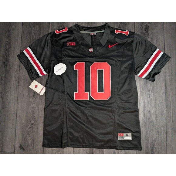 Julian Sayin #10 Ohio Buckeyes 🏈 Stitched Jersey BLACKOUT Men's Medium - Picture 1 of 3